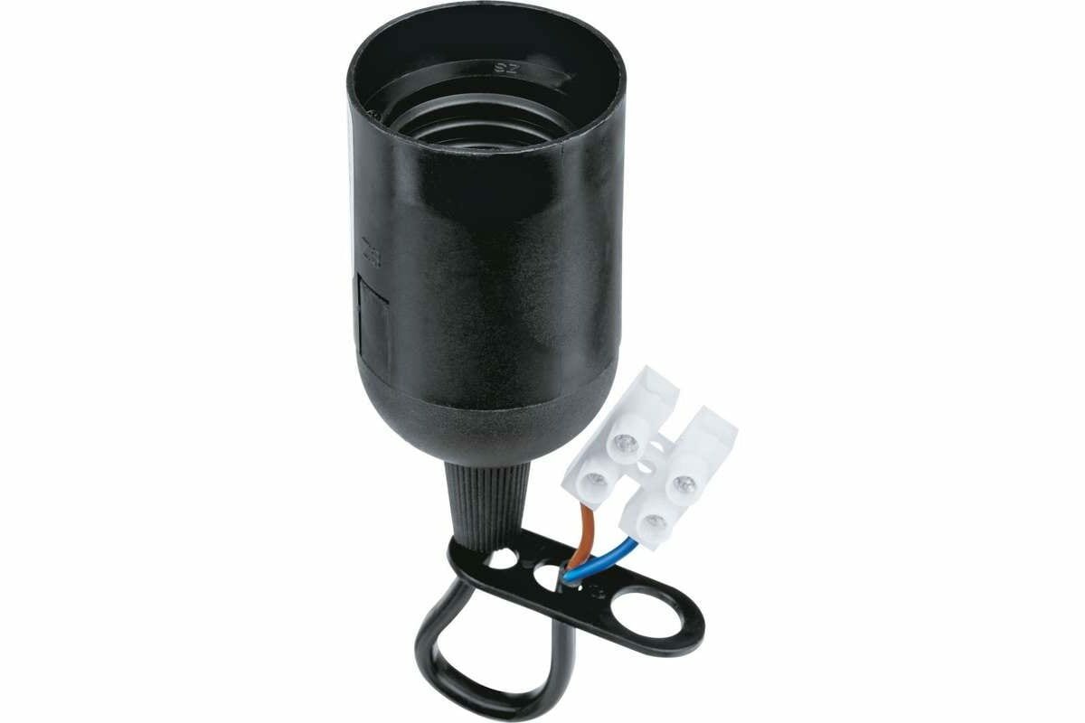 Патрон Navigator E27 NLH-PF-BL-E27-TB 71288 с клеммной колодкой черный пластиковый