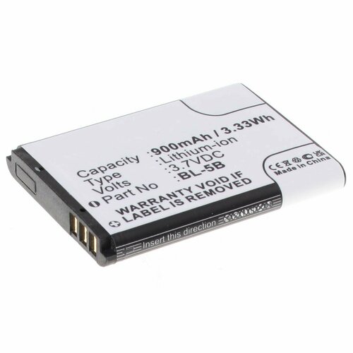 Аккумулятор 900mAh, для BL-5B, BLI-885 аккумулятор zeepdeep батарея для nokia 6060 3220 3230 5140 5200 5300 5320 5500 6020 6021 6120 bl 5b