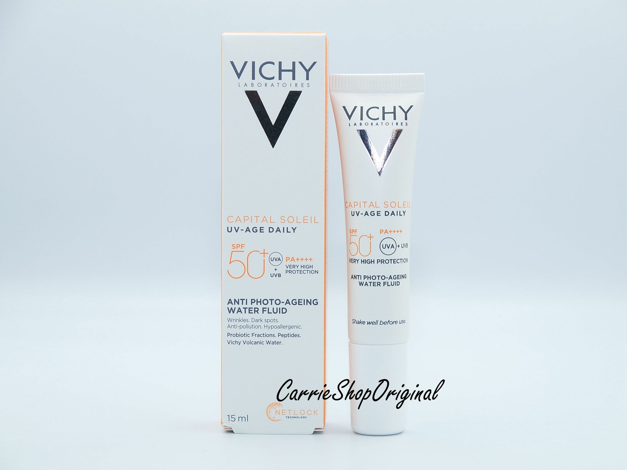 Vichy Capital Ideal Soleil Невесомый солнцезащитный флюид для лица против признаков фотостарения UV-Age Daily SPF 50+,15 мл