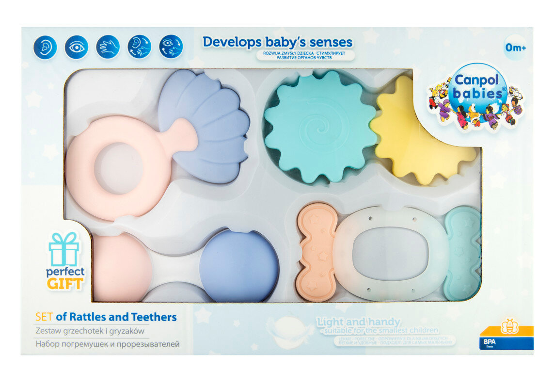 Набор первых погремушек Canpol babies Pastel для новорожденных детей, комплект для мальчиков и девочек