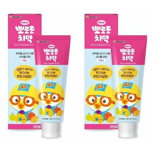 Pororo Зубная паста для детей от 3 лет с пониженным содержанием фтора со вкусом фруктов 90 гр 2 шт 954₽
