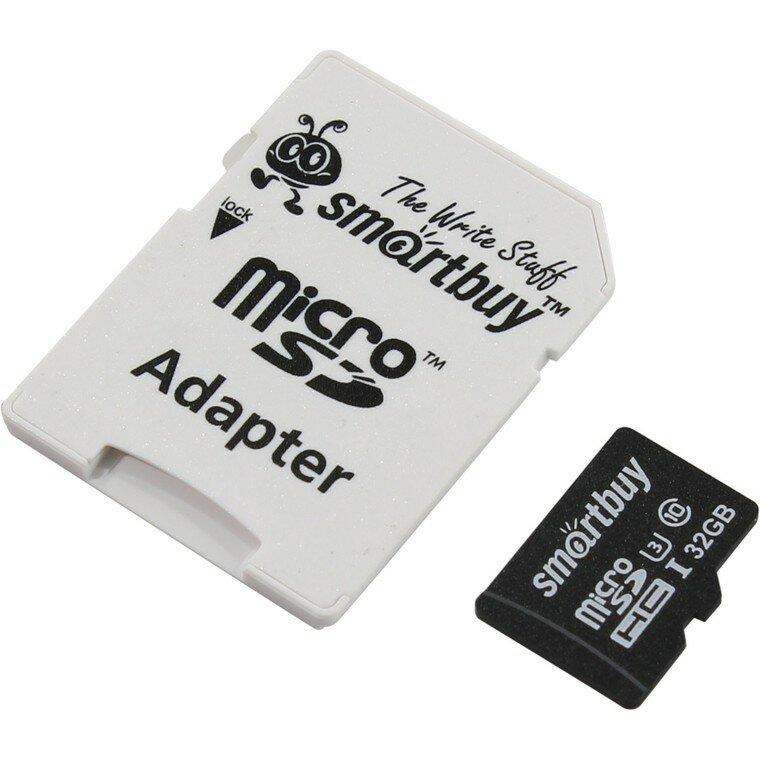 Карта памяти MicroSD 32Гб Smartbuy SB32GBSDCL10U3-01