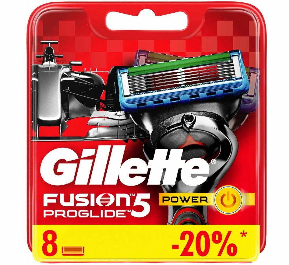 Сменные кассеты Gillette Fusion5 ProGlide Power, 8 шт.