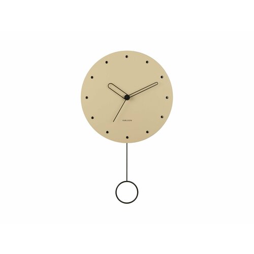 Часы настенные с маятником Karlsson STUDS дерево, песочный