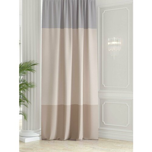 Блэкаут портьера 280 высота AT HOME Крианис (серо-бежевый)