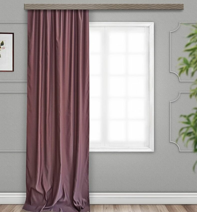 Штора портьерная 190х275х1шт  Матовый  блэкаут черника