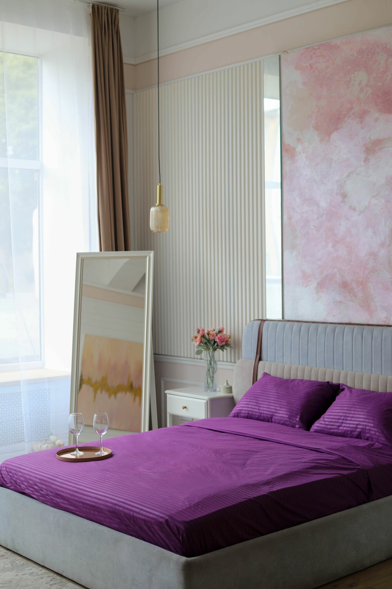 Постельное белье 2х сп Sleeping Place сатин, простынь на резинке 160x200x20 см пододеяльник 175x215 см наволочки 50x70 — фото 1
