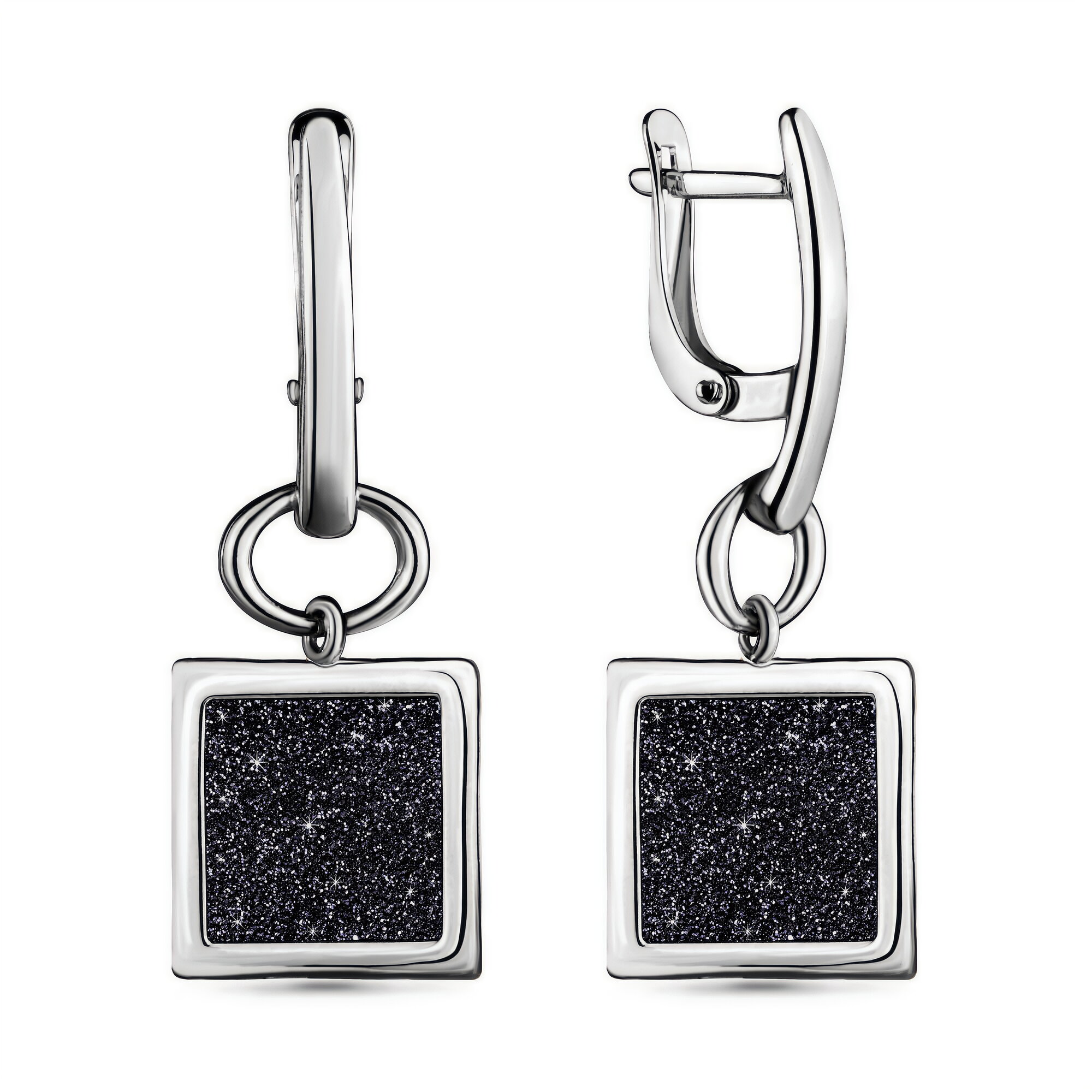 Серьги Diamant online, серебро, 925 проба, родирование, фианит