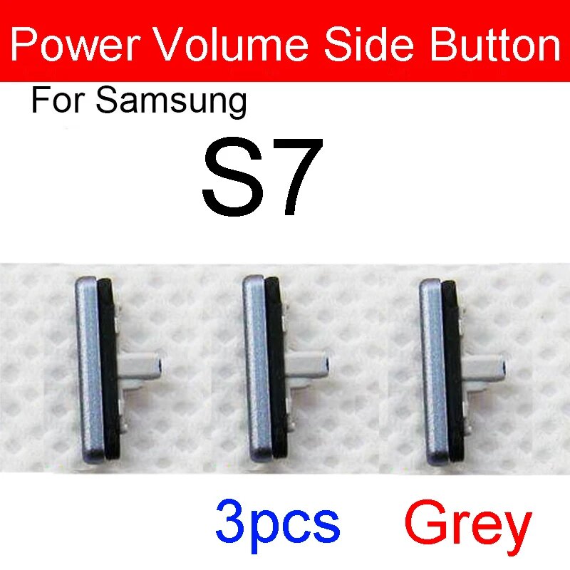 Для Samsung Galaxy S7 G930 G930F S7 Edge G935 G935F Громкость Уключение Выключение Клавиша Боковая кнопка Гибкий кабель Запасные части S7 Grey
