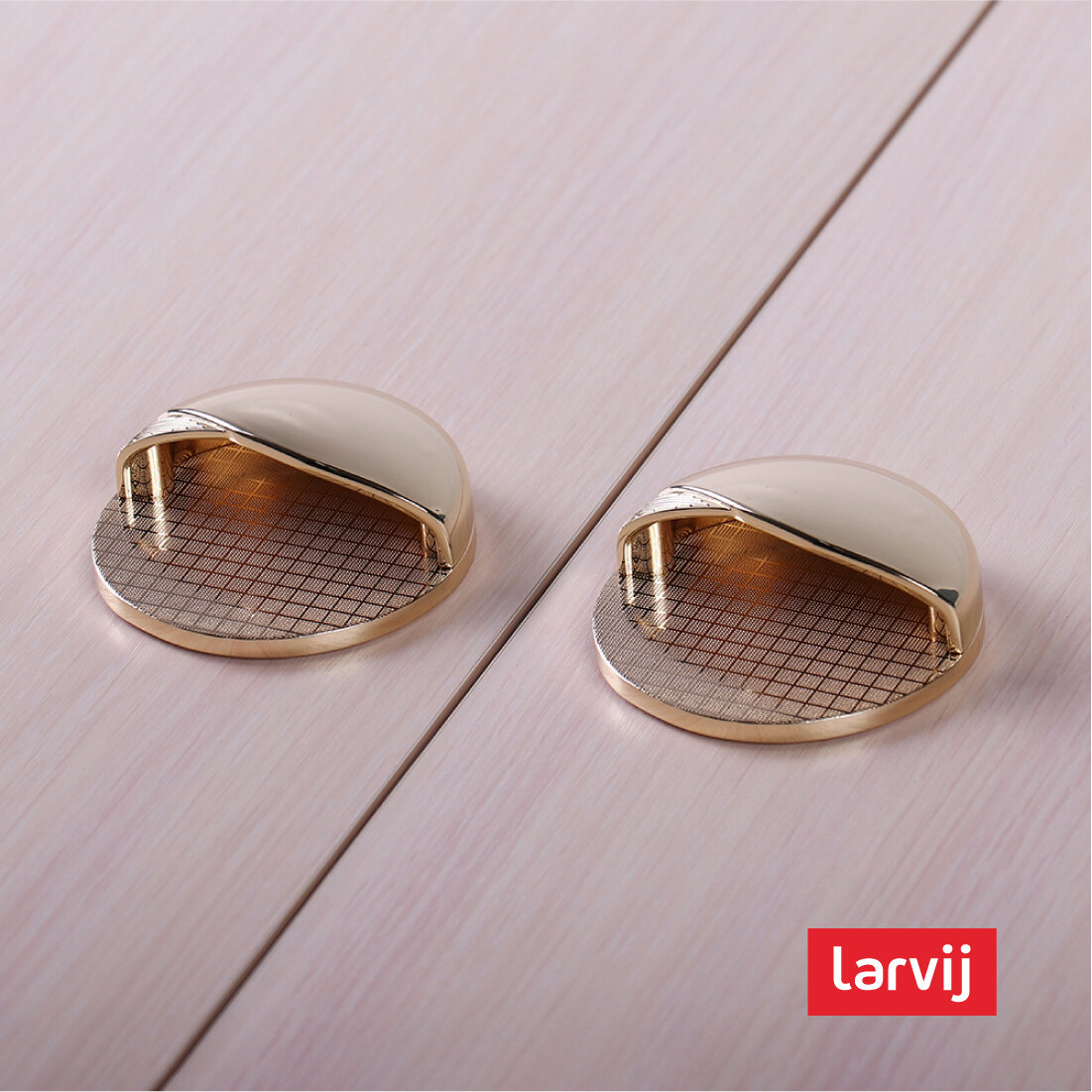 Мебельная ручка Larvij 2шт, цинковый сплав, золотистая, глянцевая — фото 1