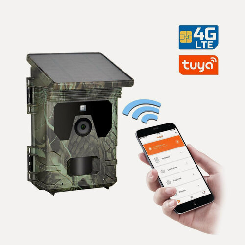 Изображение товара Уличная 2К/4G фотоловушка TUYA с солнечной батареей «Филин HC-600 Pro-TUYA (2К/4G) (K6206RU)» SIM картой и аккумулятором 2400 мАч. Невидимая подсветк