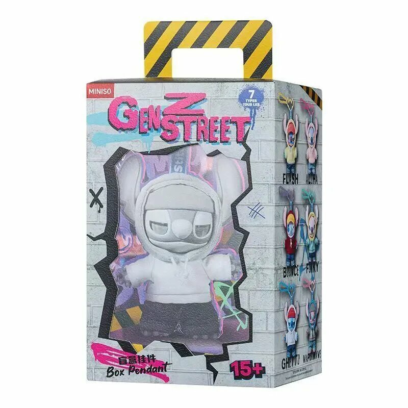 Фигурка-подвеска Слепая коробка MINISO Disney Stitch GenZ Street Series, игрушка виниловая/плюшевая, коллекционная