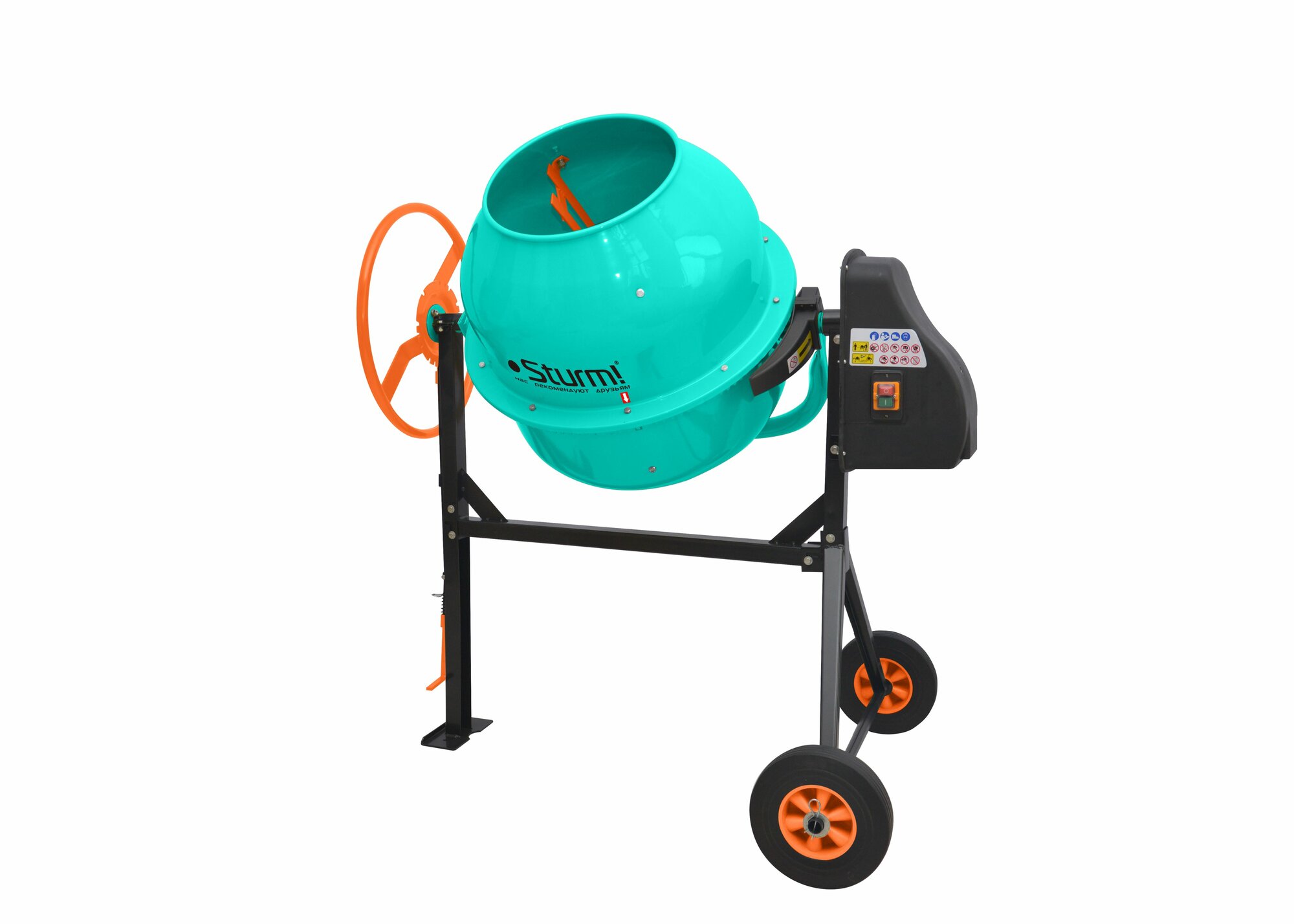 CM20201CI Бетономешалка Sturm! 800Вт 200л чуг. венец Потребляемая мощность - 800 Вт Напряжение - 220 В Объем барабана - 200 л