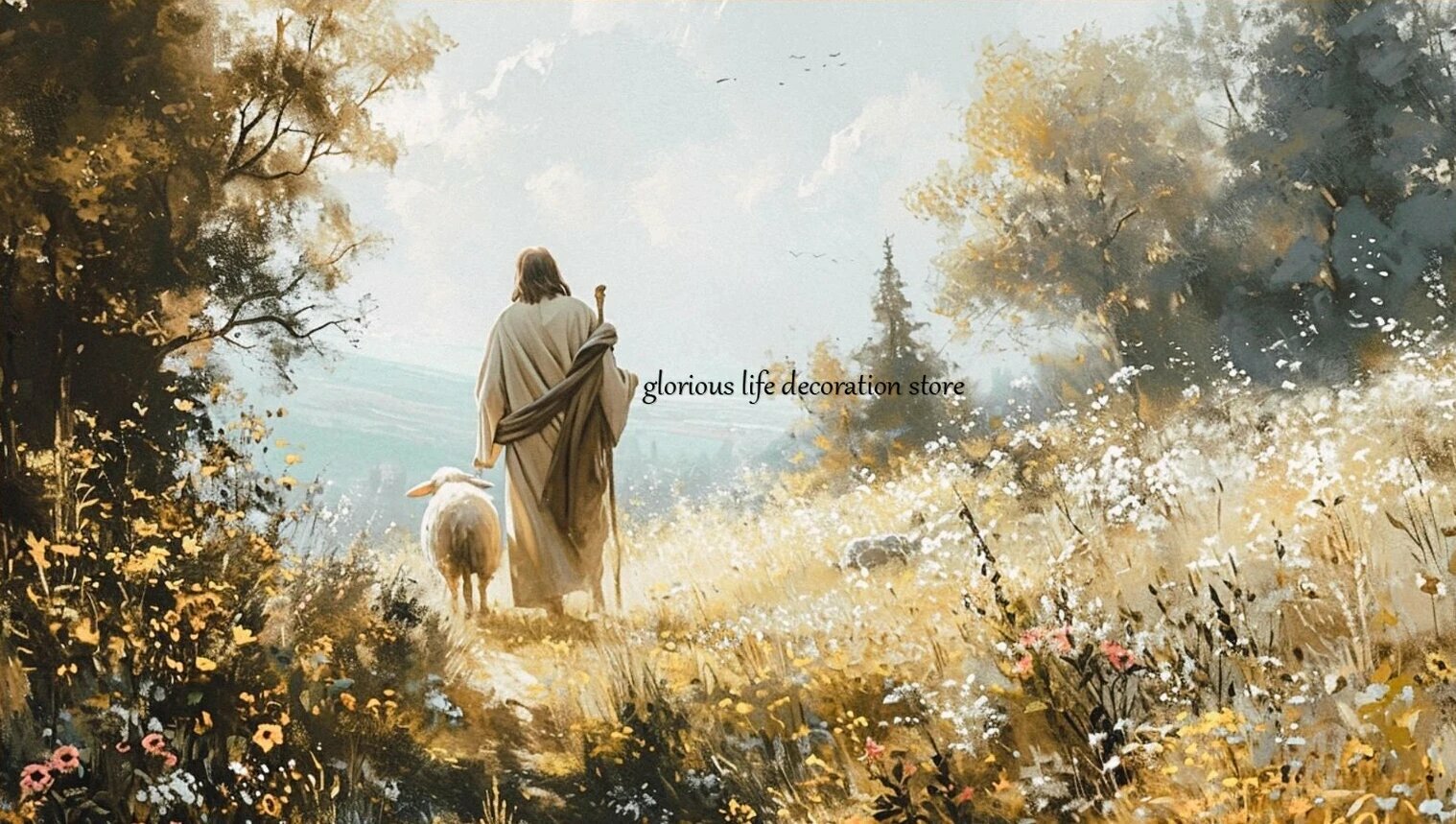 Религиозная картина "Рождение Христа" на холсте 15, 30x60cm Unframed