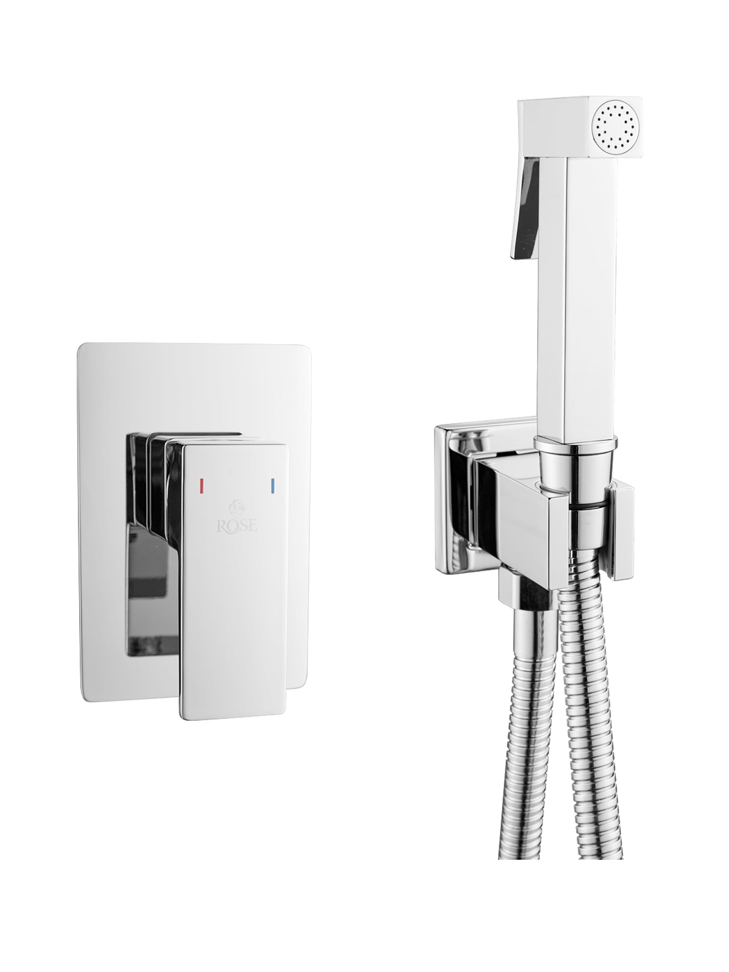 Гигиенический душ встроенный Rose R2805, Хром