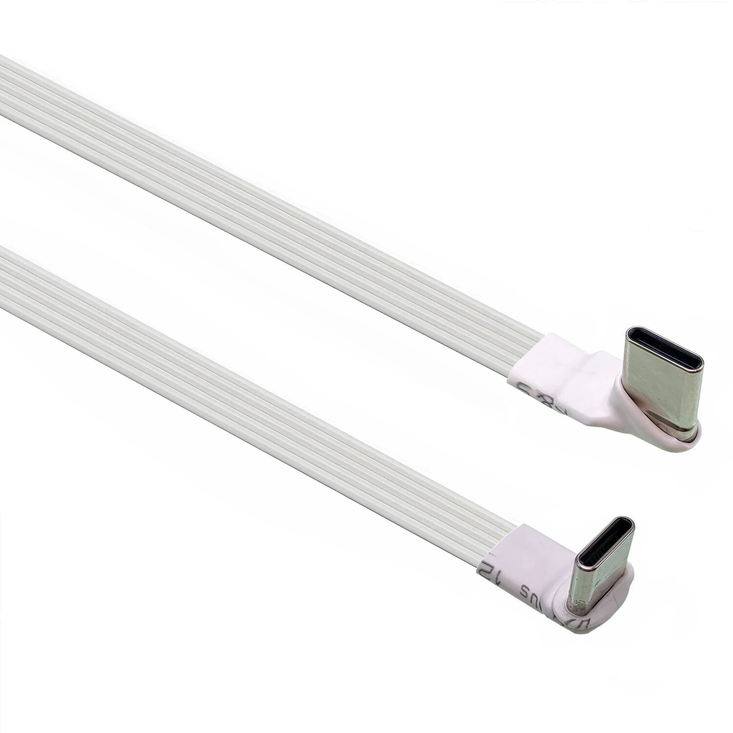 Плоский кабель USB Type-C белый, 5 см