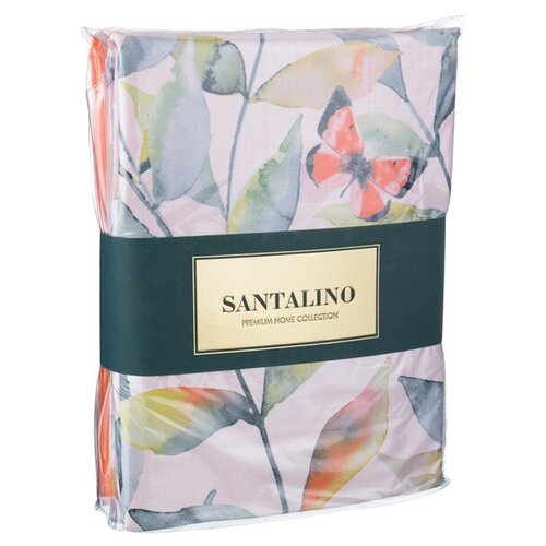 Комплект постельного белья 1,5 сп гармоника , хлопок, цветы, оранжевый Santalino (985-239)
