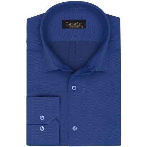 Рубашка мужская длинный рукав CaesarLeo COMFORT FIT Темно-синяя