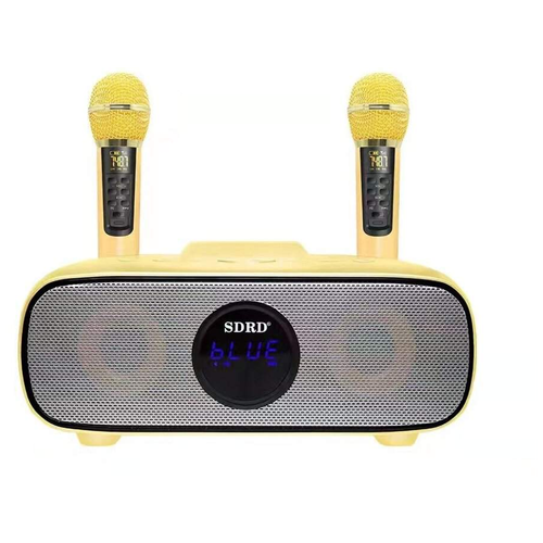 SDRD SD-316 - bluetooth колонка-караоке с беспроводными микрофонами для детей (Желтый)