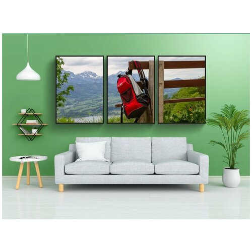 фото Набор модулных постеров для интерьера "виды спорта, рюкзак, банк" 60x90 см. в тубусе, без рамки lotsprints