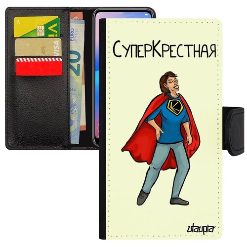 фото Противоударный чехол-книжка на смартфон // iphone 8 // "суперкрестная" семья крестины, utaupia, белый