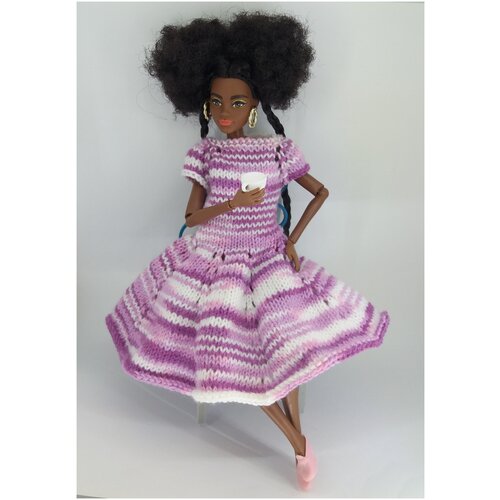 Платье для куклы Barbie с пояском 