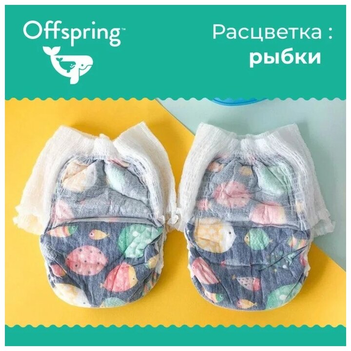 Подгузники-трусики Offspring "Тропики" L, 9-14кг, 36шт. - фото №13