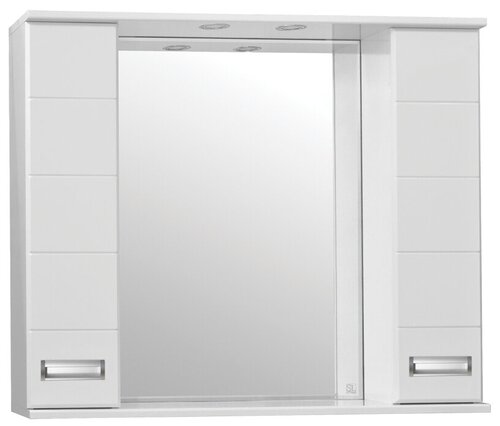 Зеркало со шкафом Style Line Ирис 100 С с подсветкой Белый глянец