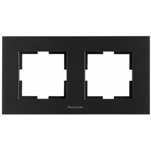 Рамка Panasonic Karre Plus 2x горизонтальный монтаж металл черный (упак.:1шт)