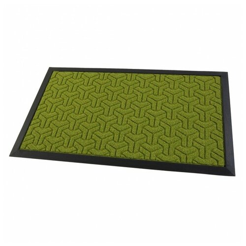 Коврик придверный с рельефным рисунком Травка 75х45 см Зелёный