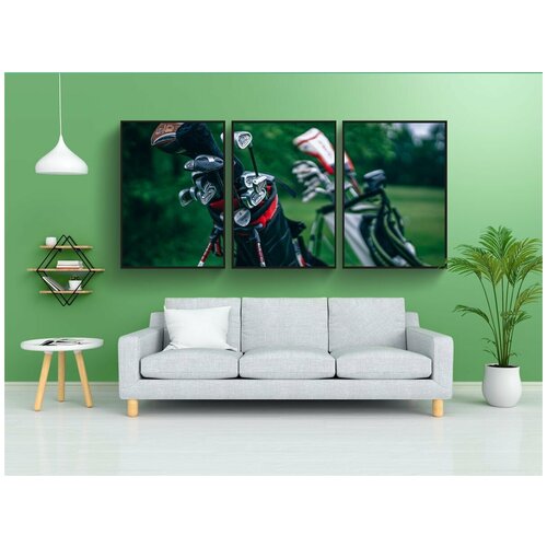 фото Набор модулных постеров для интерьера "зеленый, трава, поле" 60x90 см. в тубусе, без рамки lotsprints