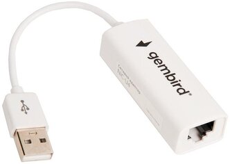 Сетевая карта RJ-45 Gembird NIC-U4 USB2.0 на LAN Ethernet кабель адаптер - чёрный