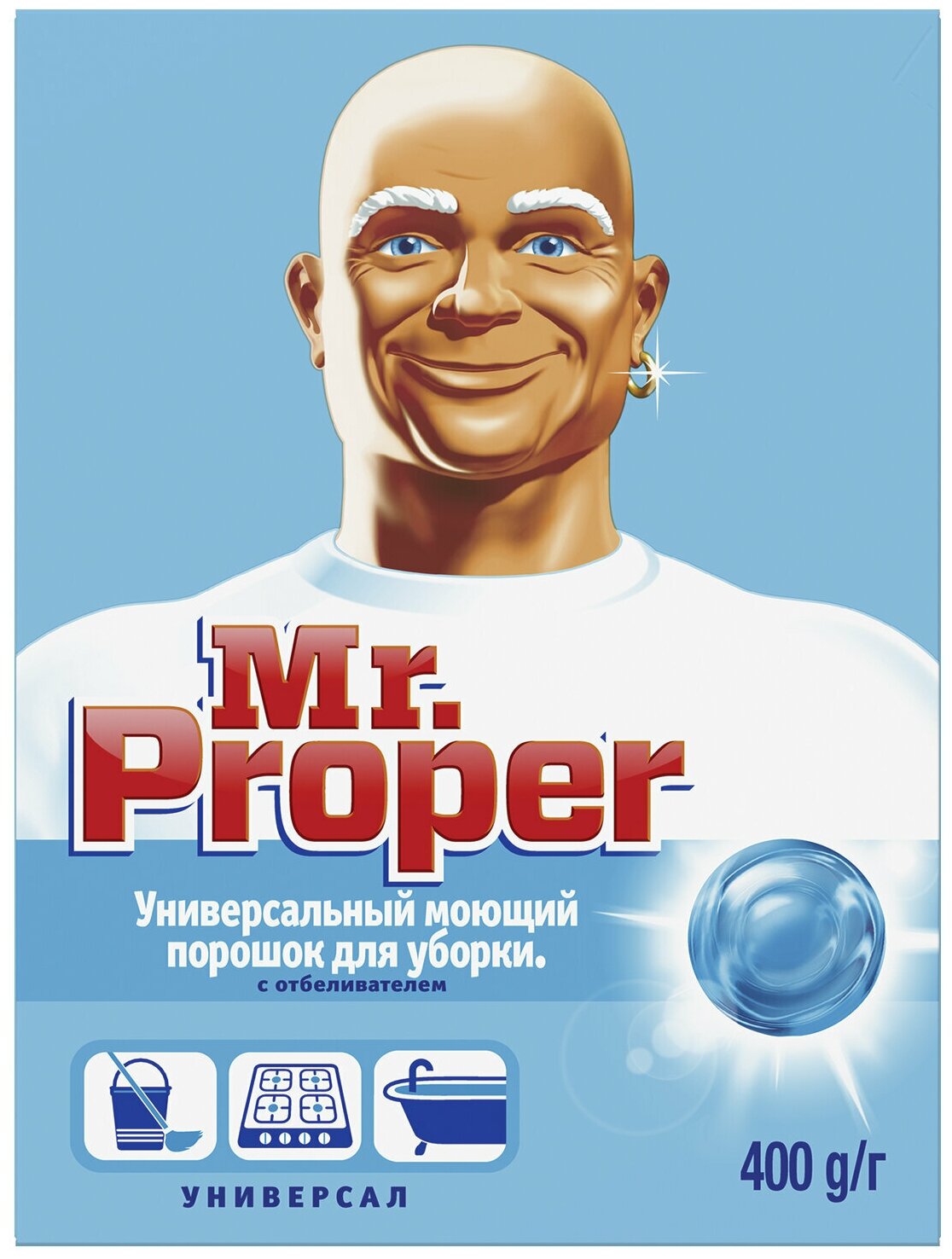 Чистящее средство 400 г, MR.PROPER (Мистер Пропер), с отбеливающим эффектом, универсал, порошок