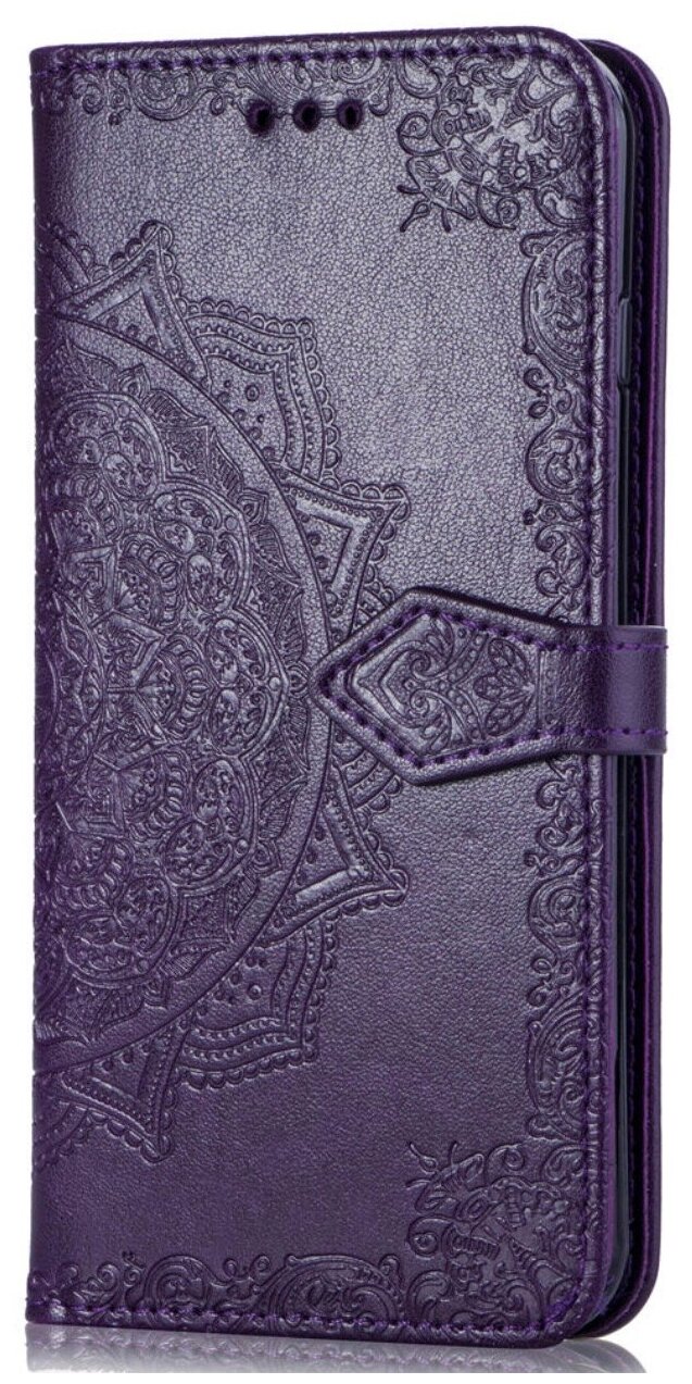 Чехол-книжка Чехол. ру для Samsung Galaxy A6 (2018) SM-A600F фиолетовый с красивыми загадочными узорами женский детский прикольный необычный