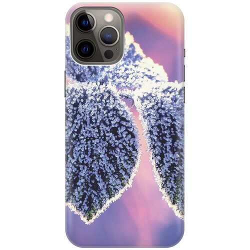фото Силиконовый чехол на apple iphone 12 pro max / эпл айфон 12 про макс с принтом "замерзшие листики gosso