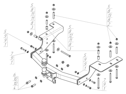 Фаркоп на Haval H5 93102-FE