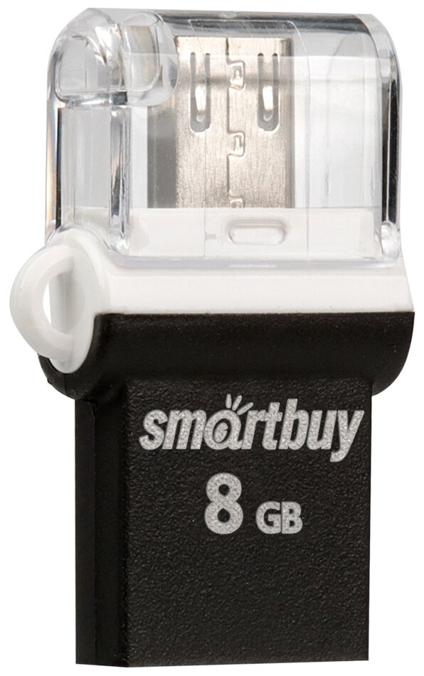 Флеш-накопитель USB 2.0 Smartbuy 8GB OTG POKO series Black (SB8GBPO-K)