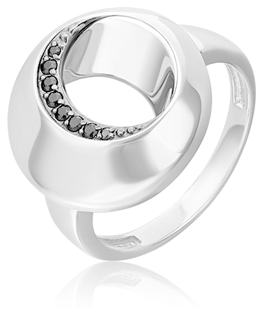 Кольцо PLATINA, серебро, 925 проба, родирование, фианит, размер 16.5, серебряный