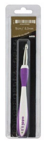Крючок для вязания ADDI с эргономичной пластиковой ручкой addiSwing 8мм, 16см, арт.140-7/8-16