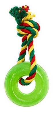 Dental Knot Кольцо мини с канатом, резина 2,3 см х 6,9 см, зеленое D11-3967-GR, 0,7 кг, 43860 (2 шт)