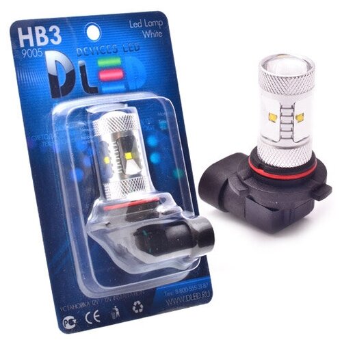 фото Светодиодная автомобильная лампа hb3 9005 - 6 cree xb + линза (1 лампа в упаковке) dled