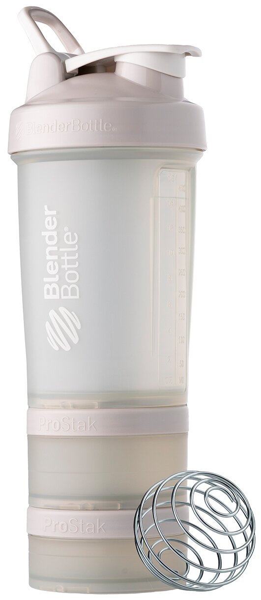 Шейкер спортивный BlenderBottle ProStak бутылка для воды и спортивного питания с контейнерами (100мл,150мл) 624мл, дымчатый