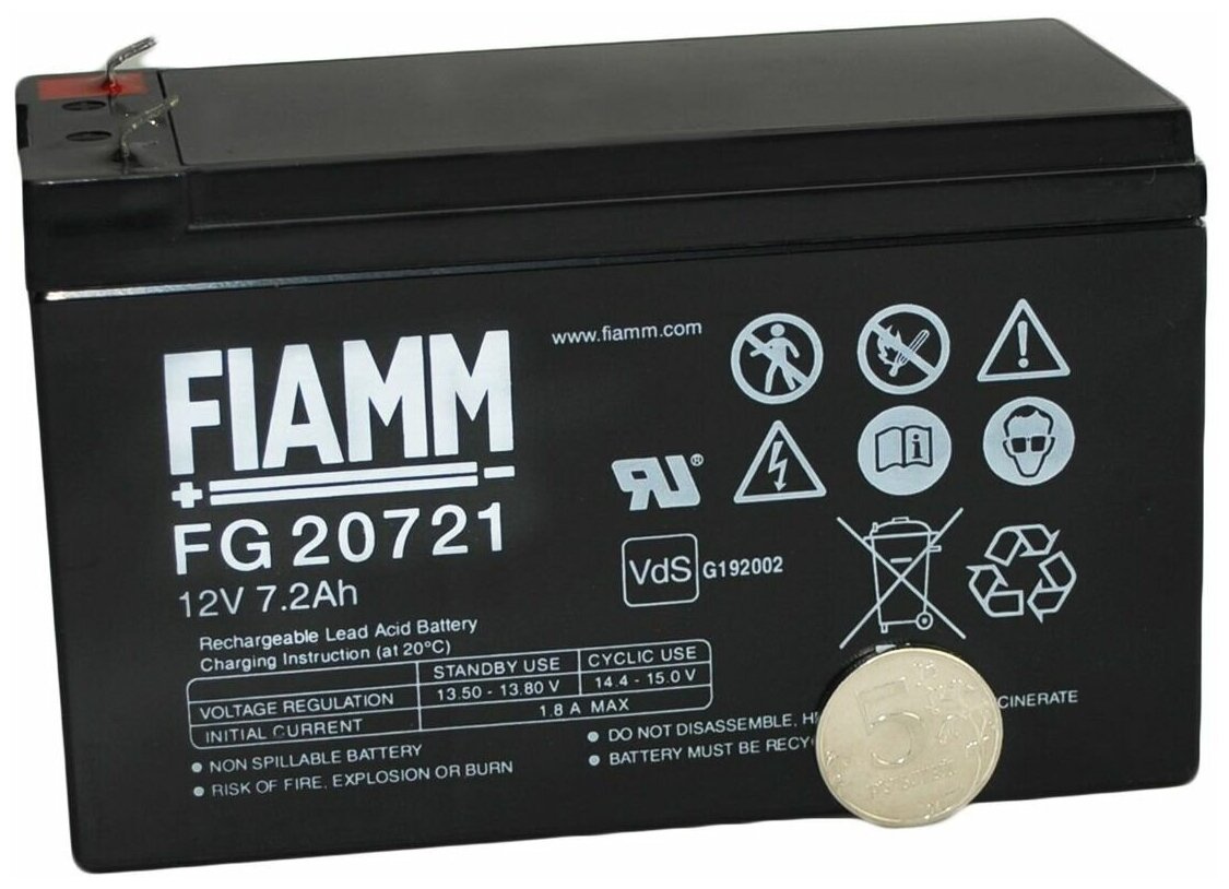 FIAMM Аккумуляторная батарея 12В - 7,2Ач FG20721