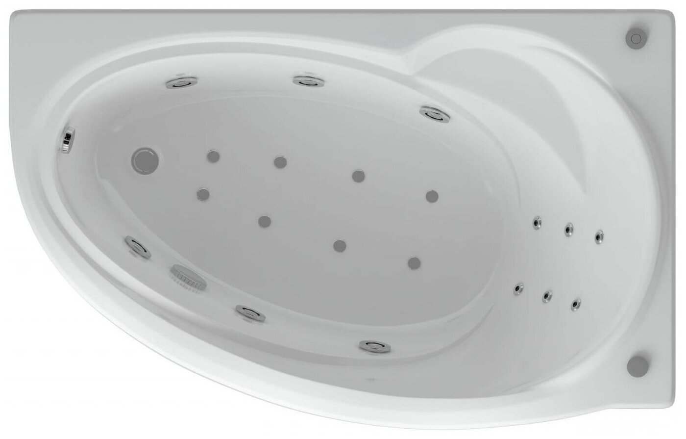 Акриловая ванна Aquatek Бетта 170 BET170-0000009 с гидромассажем (пневмоуправление), с фронтальным экраном+спинной массаж 6 форс.