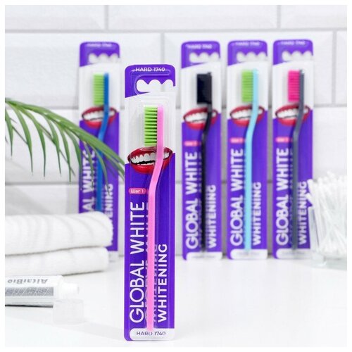 Зубная щетка Global White жесткая./В упаковке шт: 1