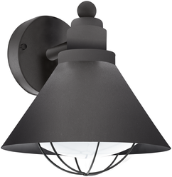 EGLO Уличный настенный светильник Barrosela 94805, E27, 40 Вт, цвет арматуры: черный, цвет плафона черный