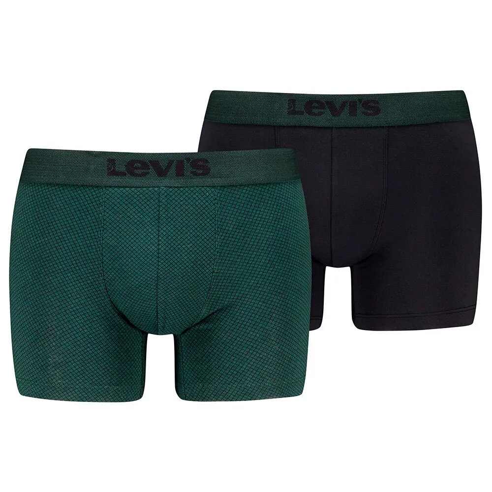 Трусы Levi's, комплект из 2 шт., размер M, зеленый/черный