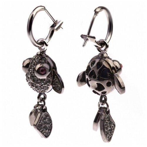 Серьги рыбка в темном металле 531.02.02 BW Glorious