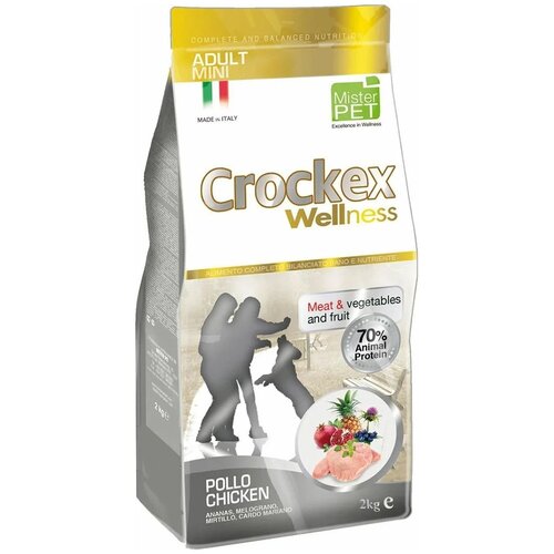 CROCKEX Wellness корм для взрослых собак малых пород, курица с рисом 7,5 кг