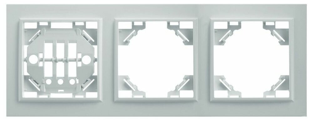 Рамка 3-местная горизонтальная STEKKER, PFR00-9003-01, серия Эрна, белый, 39056